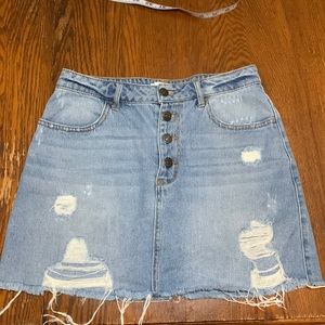 Forever 21 ripped denim skirt